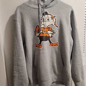 NWT NFL Cleveland Browns Nike Gray Rewind Club Fleece Pullover Hoodie Small